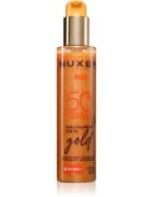 Nuxe Sun Sun Oil Gold SPF 50 opalovací olej na obličej a tělo s rozjasňujícím efektem 150 ml