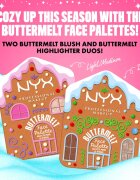 NYX Professional Makeup Gingerbaddie Land Buttermelt paletka rozjasňovačů a tvářenek odstín Deep 1 ks