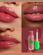 NYX Professional Makeup Gingerbaddie Land Gum Drop lesk na rty odstín 02 Bubblegum Burst 1 ks