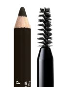 NYX Professional Makeup Powder Louder tužka na obočí s kartáčkem odstín Black 1 ks
