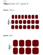 OHORA Gel Nail Sticker P Basic Pedicure nálepky na nehty na nohy odstín PBS-004 30 ks