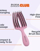 Olivia Garden Club The Nomad Detangling&Shine Fingerbrush​ plochý kartáč na vlasy Pink 1 ks