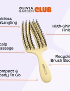 Olivia Garden Club The Nomad Detangling&Shine Fingerbrush​ plochý kartáč na vlasy Yellow 1 ks