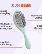Olivia Garden Club The Reset Wet&Curly Detangling Hairbrush plochý kartáč s pouzdrem Mint 1 ks