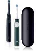 Oral-B iO2 Clean & Gentle elektrický zubní kartáček s pouzdrem DUO BALENÍ Matt Black & Forest Green