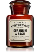 Paddywax Apothecary Geranium & Basil vonná svíčka 226 g