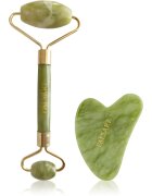 PALSAR7 Massage Roller and Guasha Green Xiuyan Jade masážní váleček na obličej a masážní pomůcka