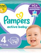 Pampers Active Baby Size 4 jednorázové pleny 9-14 kg 76 ks
