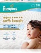 Pampers Aqua Soft Touch vlhčené čisticí ubrousky pro děti 3x60 ks