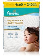 Pampers Aqua Soft Touch vlhčené čisticí ubrousky pro děti 4x60 ks