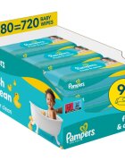Pampers Fresh & Clean vlhčené čisticí ubrousky pro děti 9x80 ks