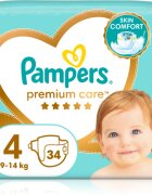 Pampers Premium Care Size 4 jednorázové pleny 9-14 kg 34 ks