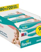 Pampers Sensitive Baby Wipes vlhčené čisticí ubrousky pro děti 9x80 ks