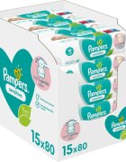 Pampers Sensitive vlhčené čisticí ubrousky pro děti pro citlivou pokožku 15x80 ks