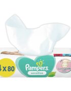 Pampers Sensitive vlhčené čisticí ubrousky pro děti pro citlivou pokožku 4x80 ks