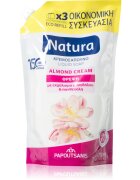 PAPOUTSANIS Natura Almond Cream tekuté mýdlo – náhradní náplň 750 ml