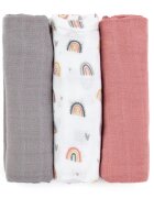 Petite&Mars Moussy látkové pleny Rose Rainbows 68 x 68 cm 3 ks