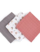 Petite&Mars Moussy látkové pleny Rose Rainbows 68 x 68 cm 3 ks
