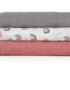 Petite&Mars Moussy látkové pleny Rose Rainbows 68 x 68 cm 3 ks
