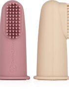 Petite&Mars Take&Match 0m+ dětský zubní kartáček na prst s pouzdrem Rose&Sand 2 ks