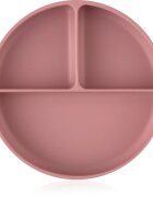 Petite&Mars Take&Match 6m+ dělený talíř kulatý Dusty Rose 1 ks