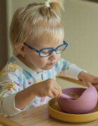 Petite&Mars Take&Match Silicone Bowl miska s přísavkou Dusty Rose 6 m+ 360 ml