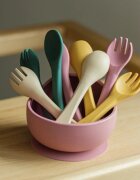 Petite&Mars Take&Match Silicone Bowl miska s přísavkou Dusty Rose 6 m+ 360 ml