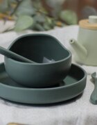 Petite&Mars Take&Match Silicone Bowl miska s přísavkou Misty Green 6 m+ 360 ml