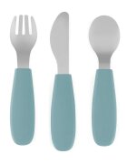 Petite&Mars Take&Match Stainless Steel Cutlery Set příbor pro děti Frosted Sky 12m+ 3 ks