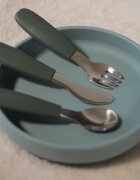 Petite&Mars Take&Match Stainless Steel Cutlery Set příbor pro děti Frosted Sky 12m+ 3 ks