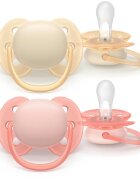 Philips Avent Ultrasoft SCF091/38 0-6 m dudlík Girl 2 ks