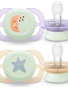 Philips Avent Ultrastart Day&Night SCF075/17 0-2 m dudlík Girl 2 ks