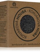 Renovality Konjaková houba bambusové uhlí čisticí houbička pro problematickou pleť 7x4 cm