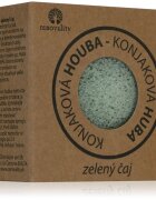 Renovality Konjaková houba zelený čaj čisticí houbička pro normální až smíšenou pleť 7x4 cm