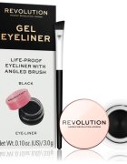 Revolution Gel Eyeliner Pot gelové oční linky se štětečkem odstín Black 3 g