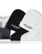 Revolution Haircare Microfibre Hair Wraps ručník na vlasy odstín Black/White 2 ks