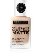 Revolution Relove Super Matte Foundation dlouhotrvající matující make-up odstín F6 24 ml
