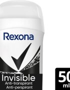 Rexona Invisible Black and White tuhý antiperspirant proti bílým a žlutým skvrnám 50 ml