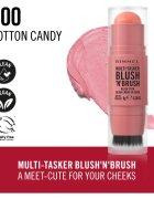 Rimmel Multi-Tasker Blush'N'brush tvářenka v tyčince se štětcem odstín 100 Cotton Candy 8 g