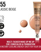Rimmel Multi-Tasker Wake Me Up make-up a korektor pro rozjasnění pleti odstín 55 Classic Beige 20 ml