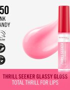 Rimmel Thrill Seeker Glassy Gloss lesk na rty pro větší objem odstín 150 Pink Candy 10 ml