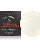 Scottish Fine Soaps Thistle & Black Pepper tuhé mýdlo na obličej a vousy 100 g