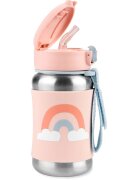 Skip Hop Spark Style Rainbow nerezová láhev na vodu s brčkem 12 m+ 1 ks