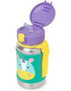 Skip Hop Zoo Straw Bottle nerezová láhev na vodu s brčkem Unicorn 12 m+ 1 ks