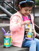 Skip Hop Zoo Straw Bottle nerezová láhev na vodu s brčkem Unicorn 12 m+ 1 ks