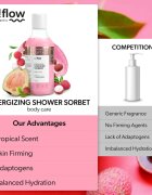 so!flow Energizing Shower Sorbet hydratační tělový sorbet do sprchy Guava Lychee 400 ml