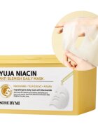 Some By Mi Yuja Niacin Anti Blemish Daily Mask rozjasňující plátýnková maska pro sjednocení barevného tónu pleti velké balení 30 ks