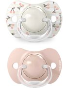 Suavinex Birdies Anatomical Silicone 0-6m dudlík Pink 2 ks