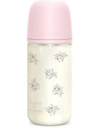 Suavinex Poetry SX Pro Physiological Glass M skleněná kojenecká láhev 3 m+ Medium Flow - Pink 1 ks