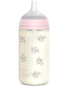 Suavinex Poetry SX Pro Physiological Glass M skleněná kojenecká láhev 3 m+ Medium Flow - Pink 1 ks